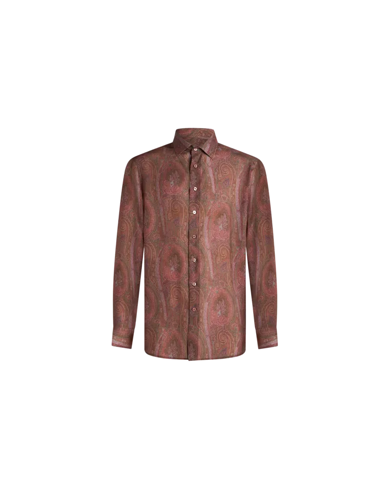 Etro Paisley-hemd Aus Seide, Herren, Bordeaux, Größe Bordeaux