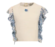 Jacquard-top Aus Einer Baumwoll-leinen-mischung Mit Floralem Paisley-motiv, Cremefarben, Größe