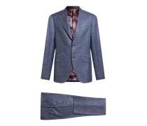Anzug Aus Einer Wollmischung Mit Karomuster, Herren, Hellblau, Größe