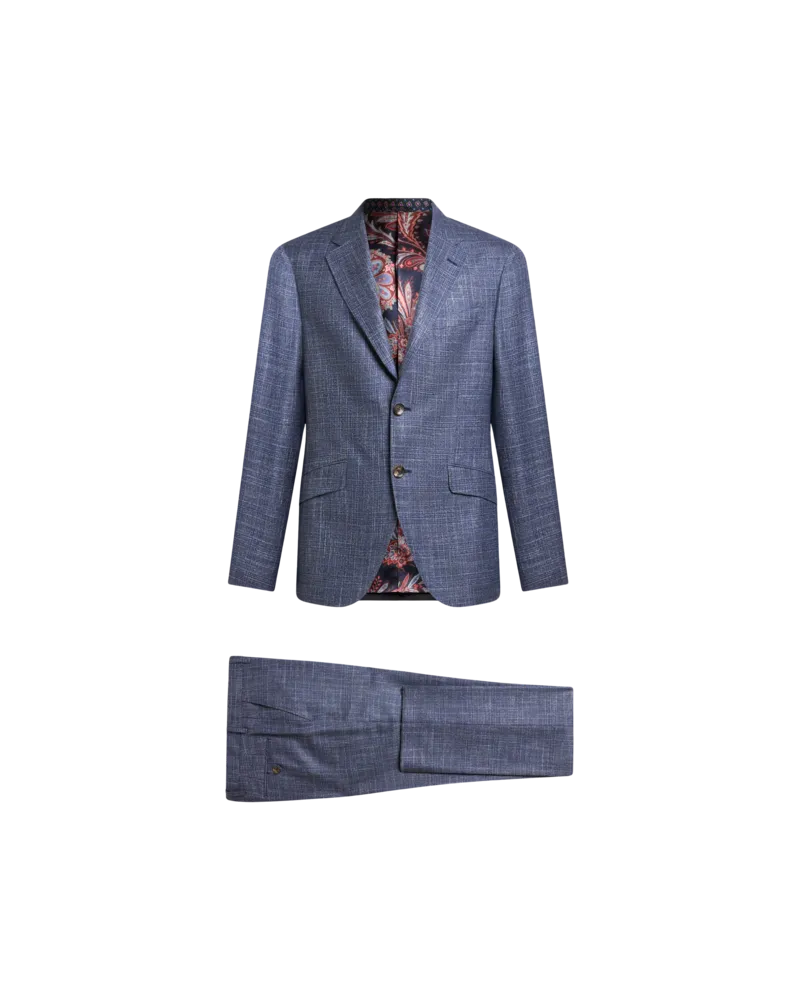 Etro Anzug Aus Einer Wollmischung Mit Karomuster, Herren, Hellblau, Größe Hellblau