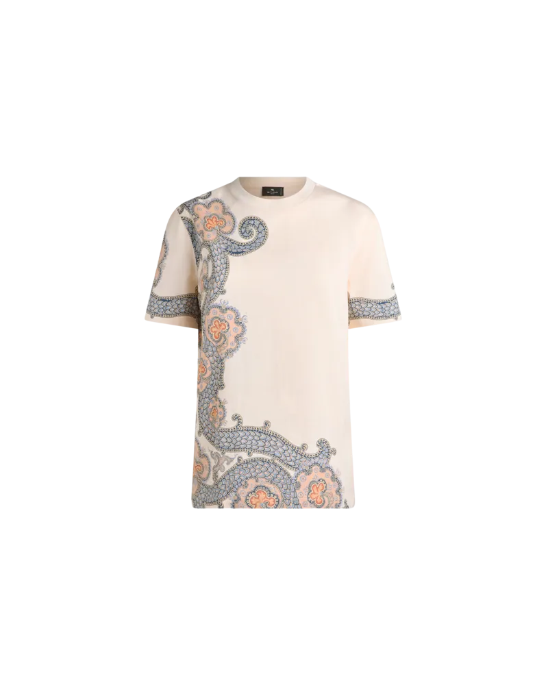 Etro T-shirt Aus Baumwolle Year Of Snake, Damen, Weiß, Größe Weiß