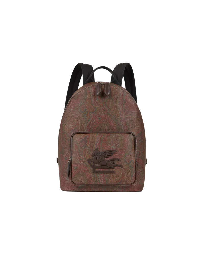 Etro Rucksack Etro Essential Paisley, Herren, Braun Braun