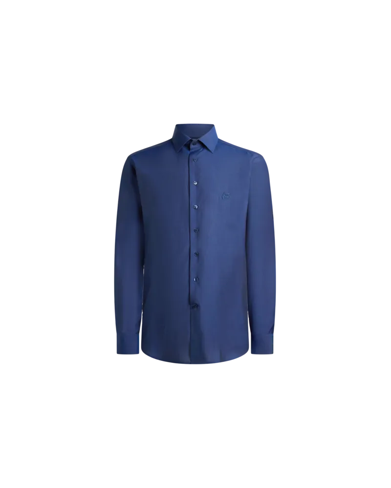 Etro Hemd Mit Pegaso-stickerei, Herren, Blau, Größe Blau