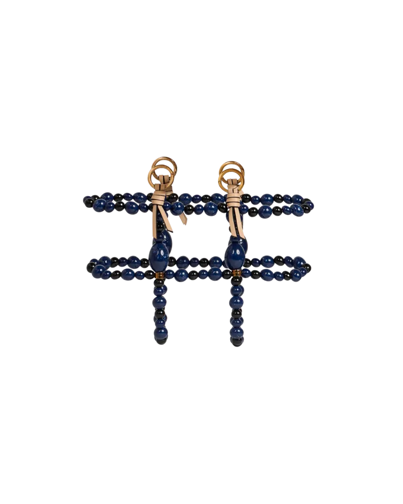 Etro Dekorative Aufbewahrung Für Tasche Mit Kugeln, Damen, Navyblau Navyblau