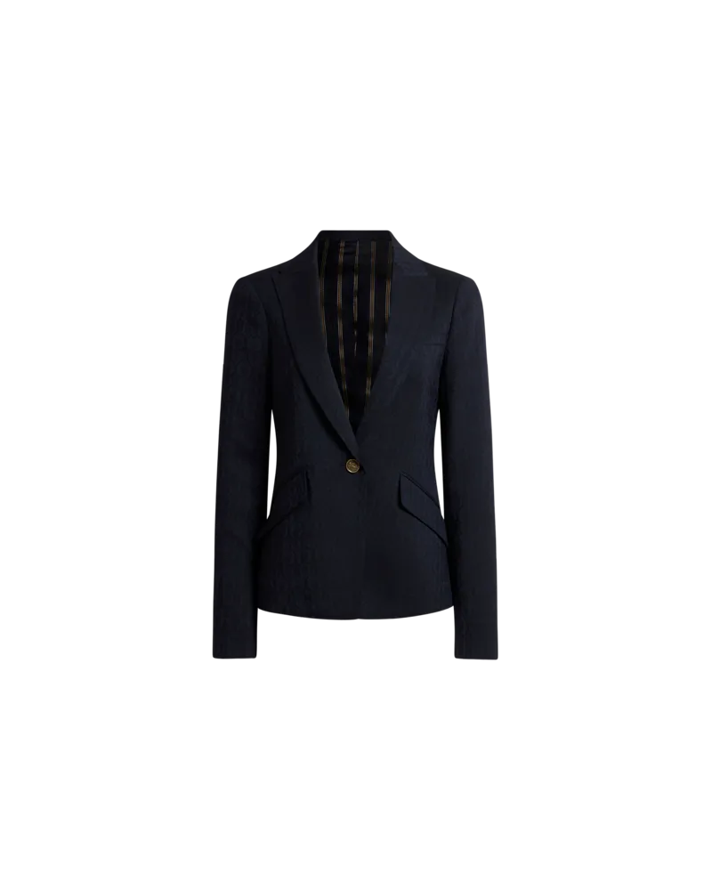 Etro Einreihige Jacke Aus Wolle Im Jacquardmuster, Damen, Größe 
