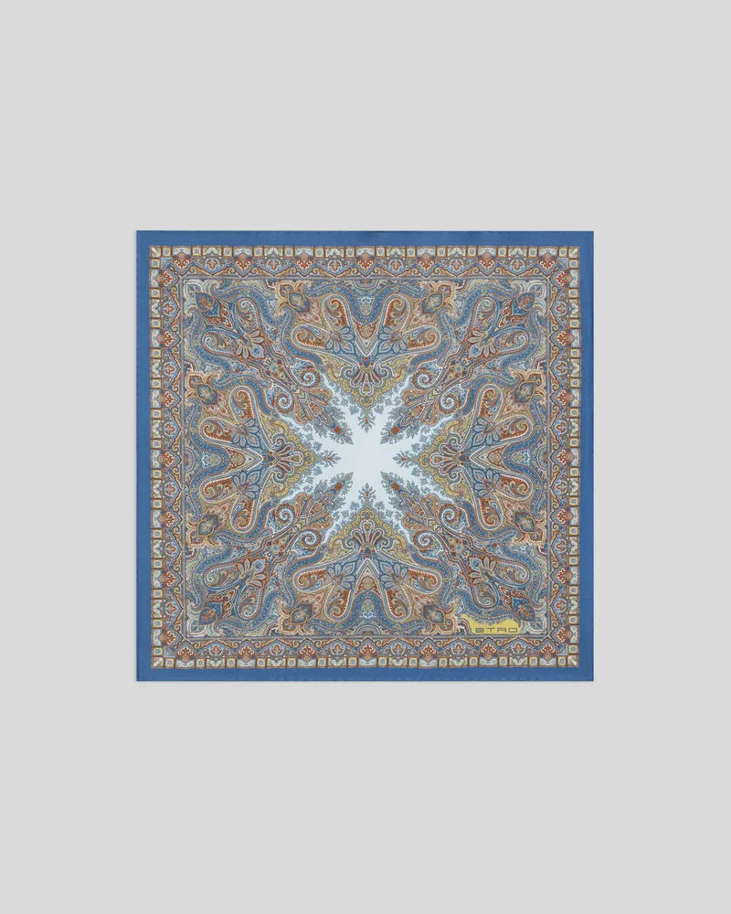 Etro Pochette Aus Seide Mit Floralem Paisley-motiv, Herren, Multicolor Multicolor