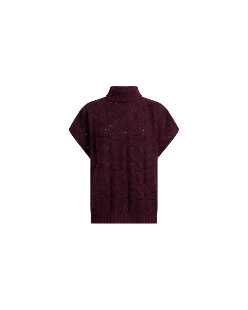 Etro Pullover Mit Hohem Kragen Aus Einer Wollmischung Mit Paisleys, Damen, Rot, Größe Rot