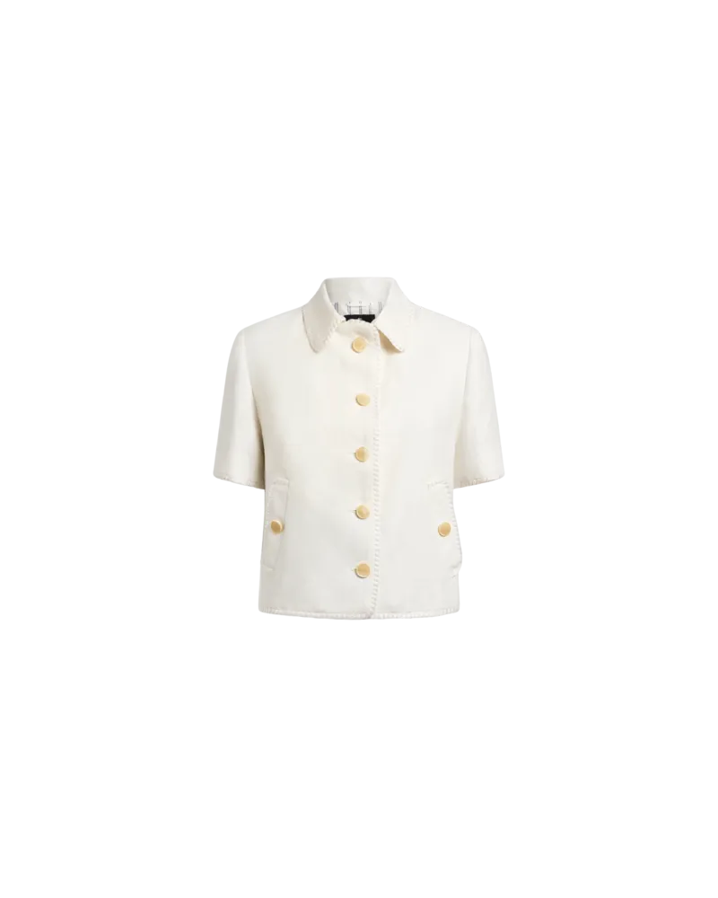 Etro Kurzärmelige Cropped Jacke Aus Leinen Mit Pegaso-knöpfen, Damen, Größe 