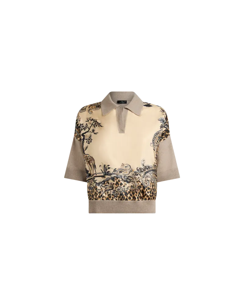 Etro Pullover Aus Einer Wollmischung Mit Platziertem Animal- Und Paisley-print, Damen, Beige, Größe Beige