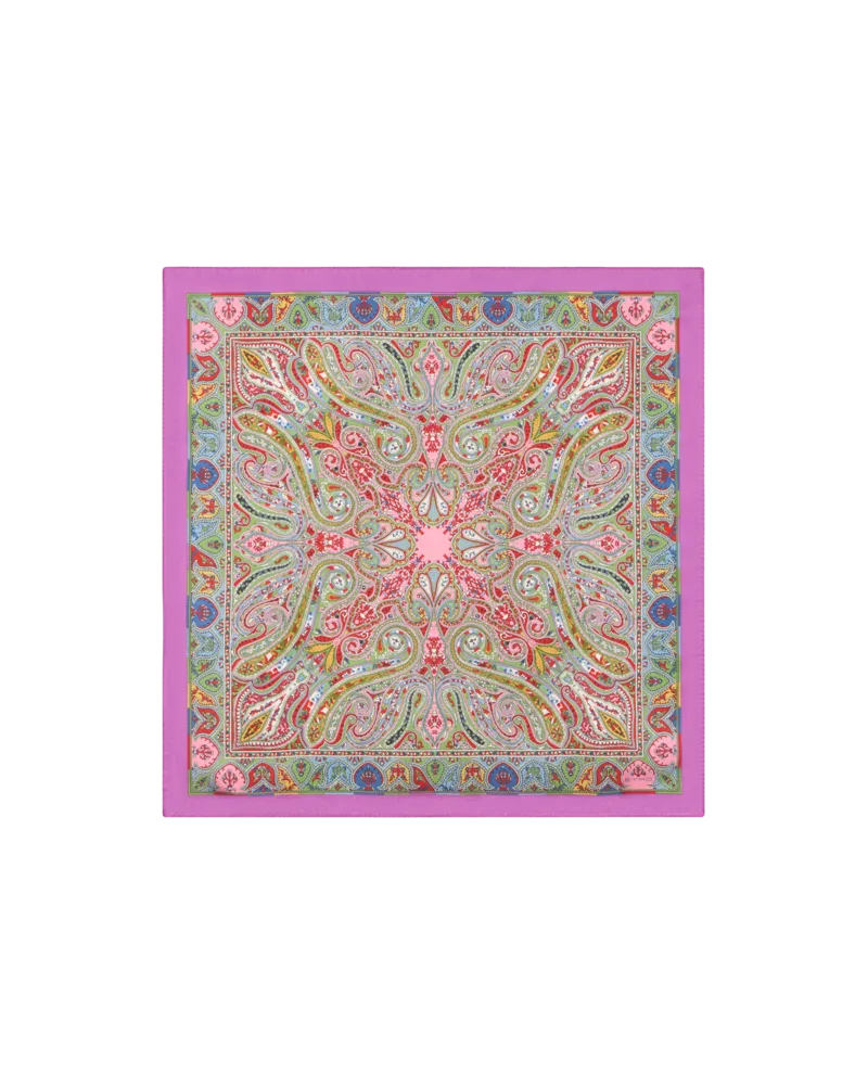 Etro Einstecktuch Aus Seide Mit Jacquardmuster, Herren, Violett Violett