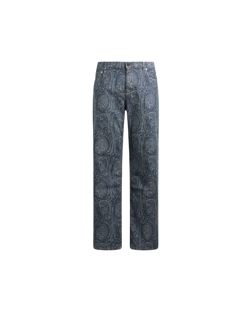 Etro Jacquard-jeans Mit Geradem Bein, Herren, Grau, Größe Grau