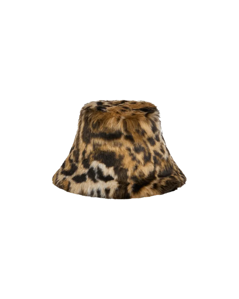Etro Fischerhut Aus Jacquardgewebe Und Kunstpelz Mit Leopardenmuster, Damen, Braun, Größe Braun