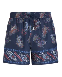 Etro Badehose Mit Blatt-paisleymuster, Navyblau Navyblau