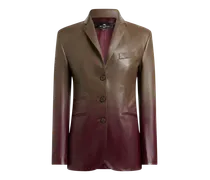Einreihige Jacke Aus Leder Mit Dégradé-muster, Damen, Braun, Größe