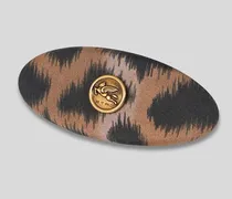 Haarspange Aus Seide Mit Animal-muster, Damen, Braun