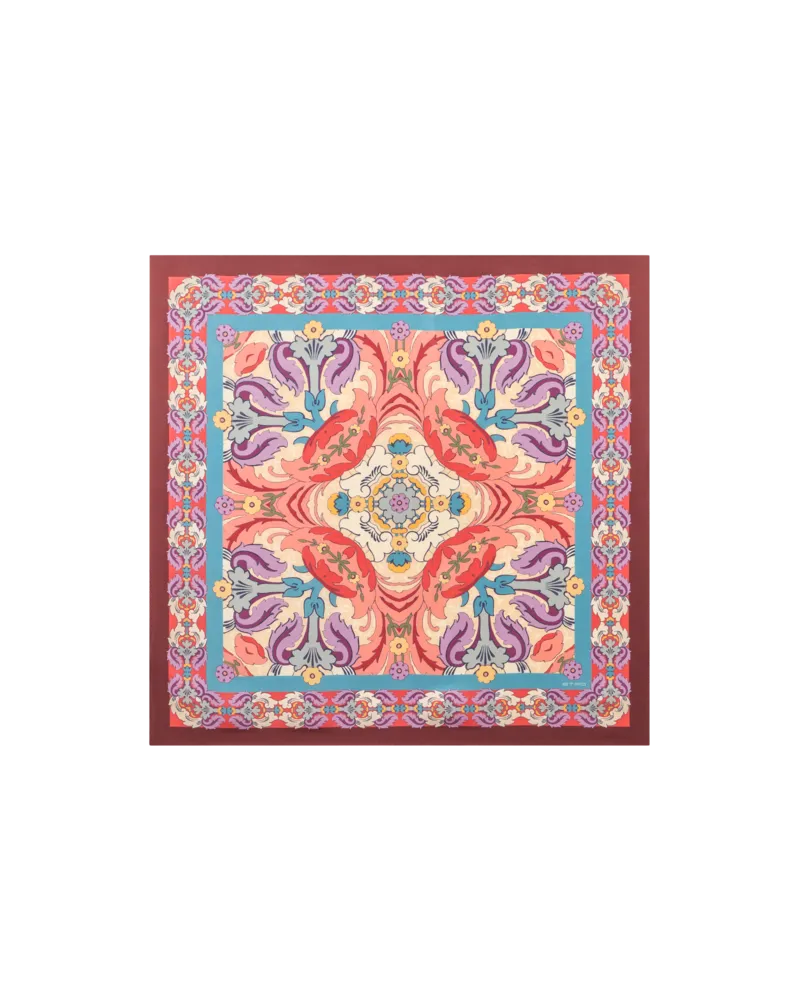 Etro Halstuch Aus Bedruckter Seide, Damen, Bordeaux Bordeaux
