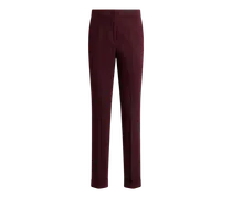 Cropped Jacquard-hose Aus Wolle Mit Medaillon-motiv, Damen, Rot, Größe
