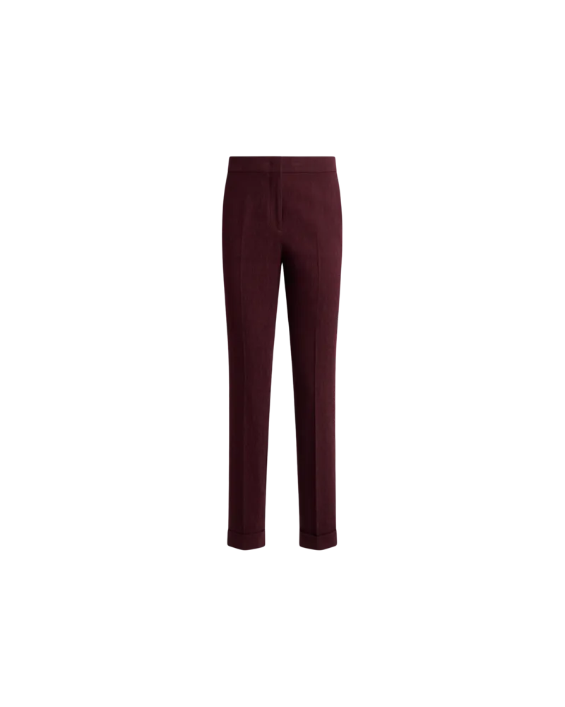 Etro Cropped Jacquard-hose Aus Wolle Mit Medaillon-motiv, Damen, Rot, Größe Rot