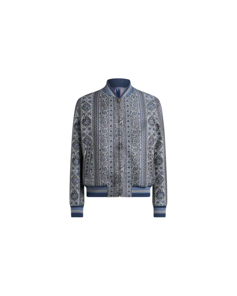 Etro Bomberjacke Mit Blumenmotiv Und Medaillons, Herren, Navyblau, Größe Navyblau