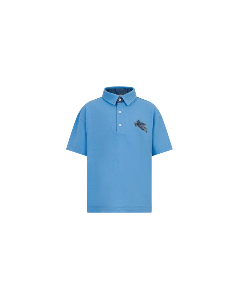 Etro Poloshirt Mit Legacy-prints Aus Pique Aus Baumwolle Mit Pegaso, Hellblau, Größe Hellblau
