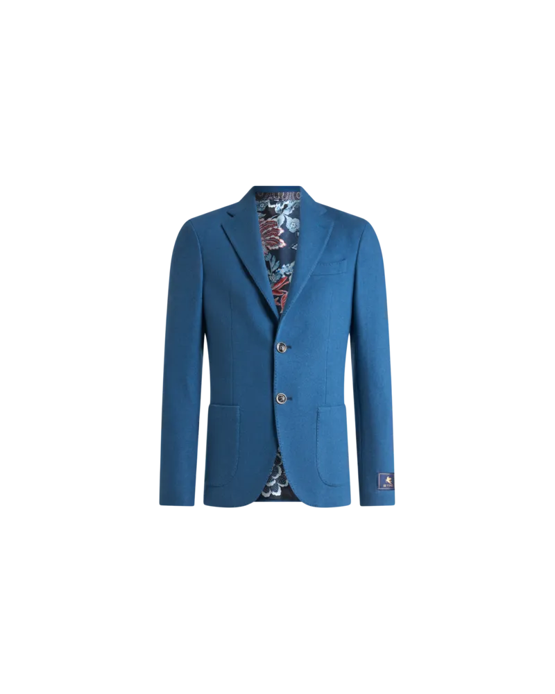Etro Einreihiger Blazer Aus Wolle Und Kaschmir, Herren, Blau, Größe Blau
