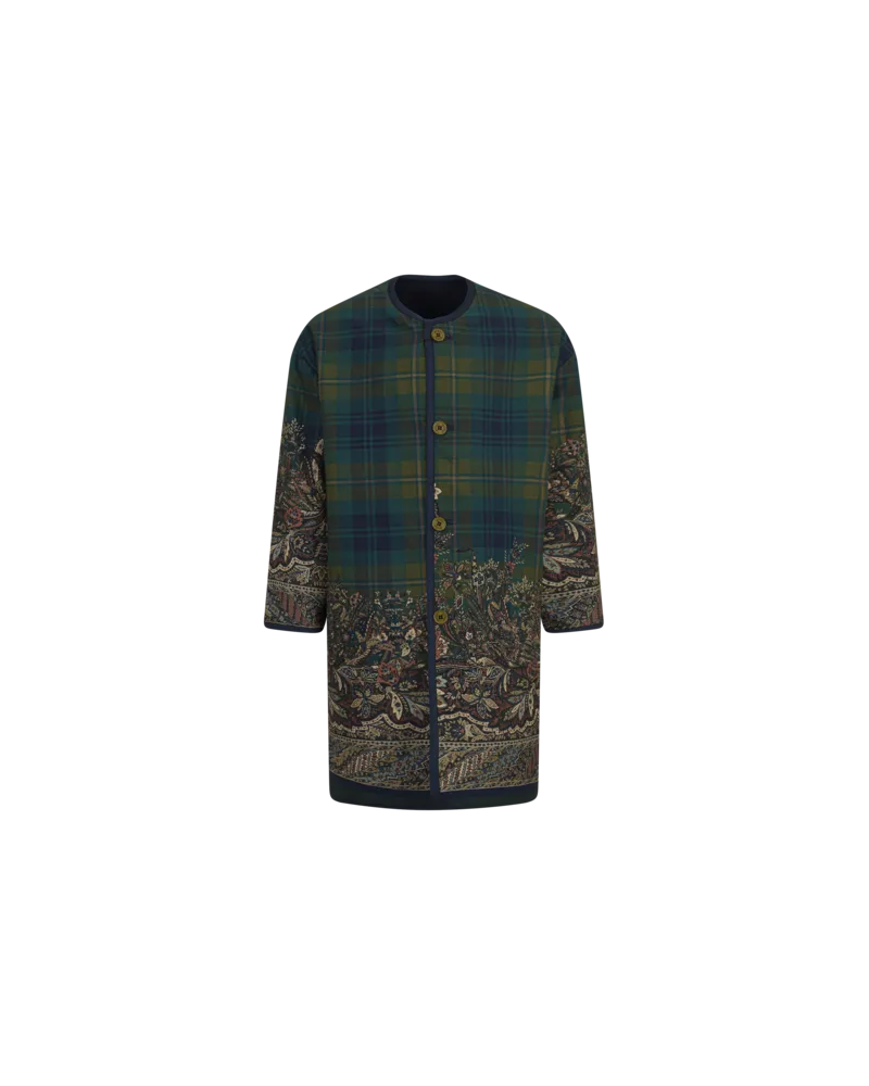 Etro Wendemantel Aus Wollstoff Und Flanell, Blau, Größe Blau