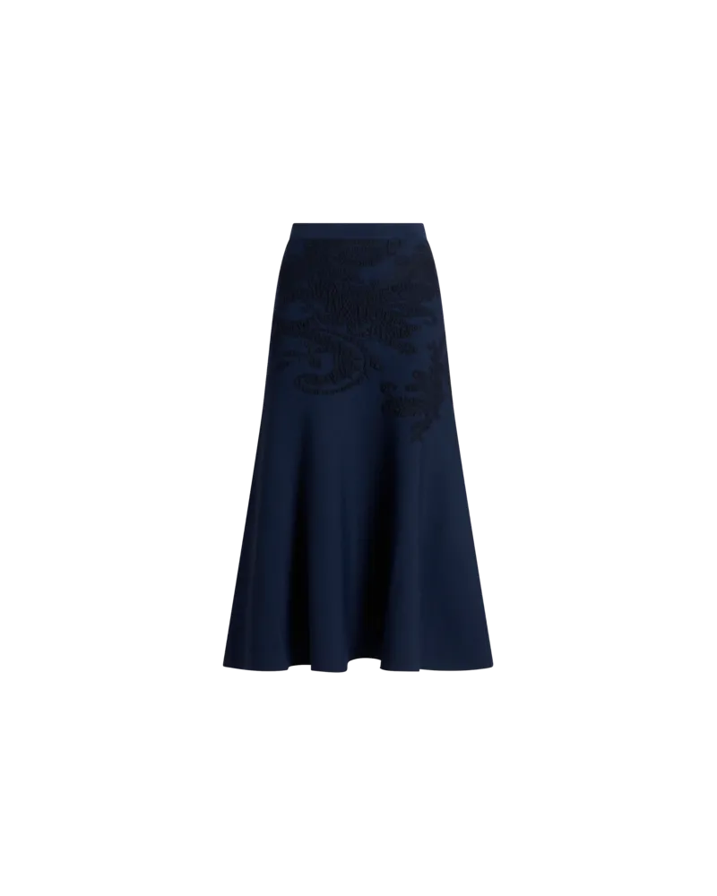 Etro Midirock Aus Jacquard-baumwolle, Damen, Navyblau, Größe Navyblau