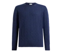 Pullover Aus Kaschmir Mit Zopfmuster, Herren, Navyblau, Größe
