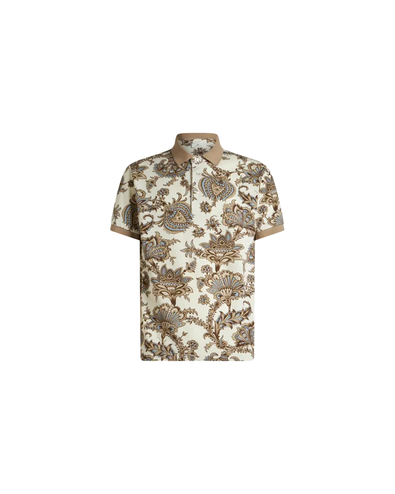 Etro Poloshirt Mit Blumendruck, Herren, Beige, Größe Beige