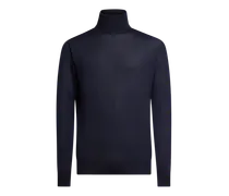 Rollkragenpullover Aus Kaschmir Und Seide, Herren, Blau, Größe
