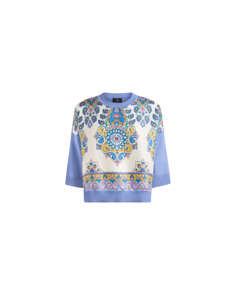 Etro T-shirt Aus Trikot Mit Print, Damen, Violett, Größe Violett