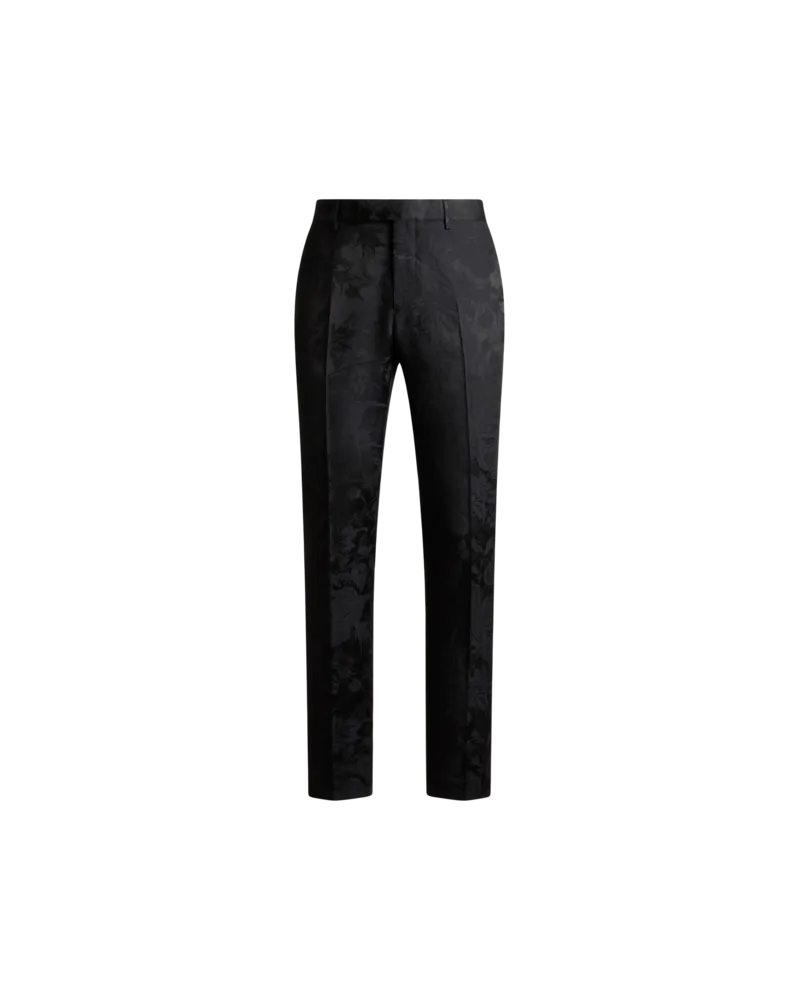 Etro Hose Aus Einer Wollmischung In Jacquard, Herren, Schwarz, Größe Schwarz