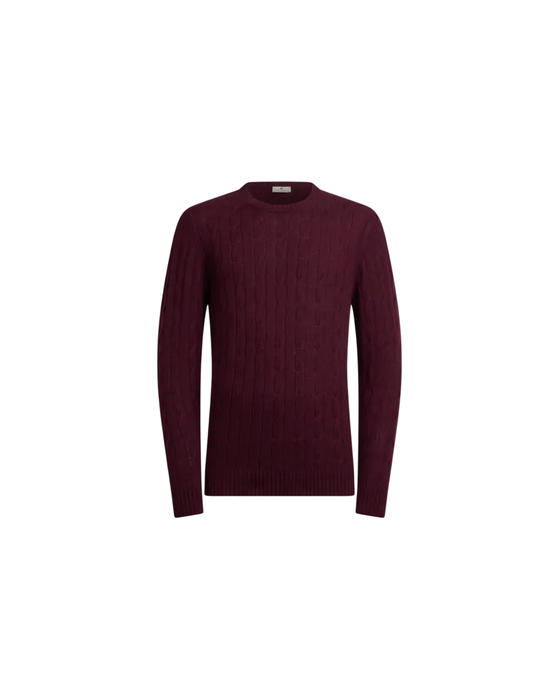 Etro Pullover Aus Kaschmir Mit Zopfmuster, Herren, Bordeaux, Größe Bordeaux
