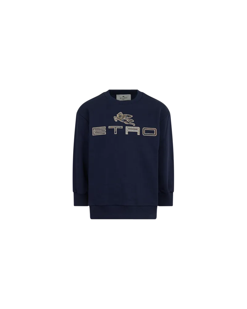 Etro Sweatshirt Mit Eingearbeitetem Pegaso-logo, Blau, Größe Blau