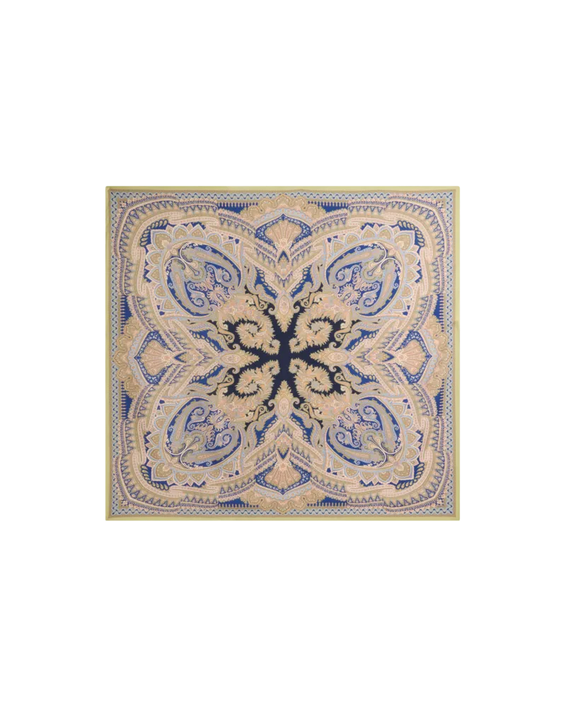 Etro Schultertuch Aus Wolle Und Seide Mit Platziertem Print, Damen, Grün Grün