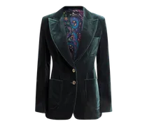 Jacke Aus Elastischem Samt, Damen, Dunkelgrün, Größe