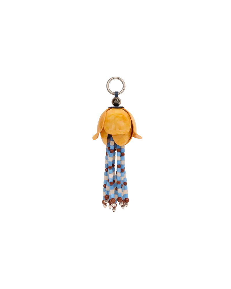 Etro Charm Mit Blume Und Fransen, Damen, Gelb Gelb