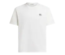 T-shirt Aus Baumwolle Mit Pegaso Und Platziertem Print Flora Und Fauna, Herren, Weiß, Größe