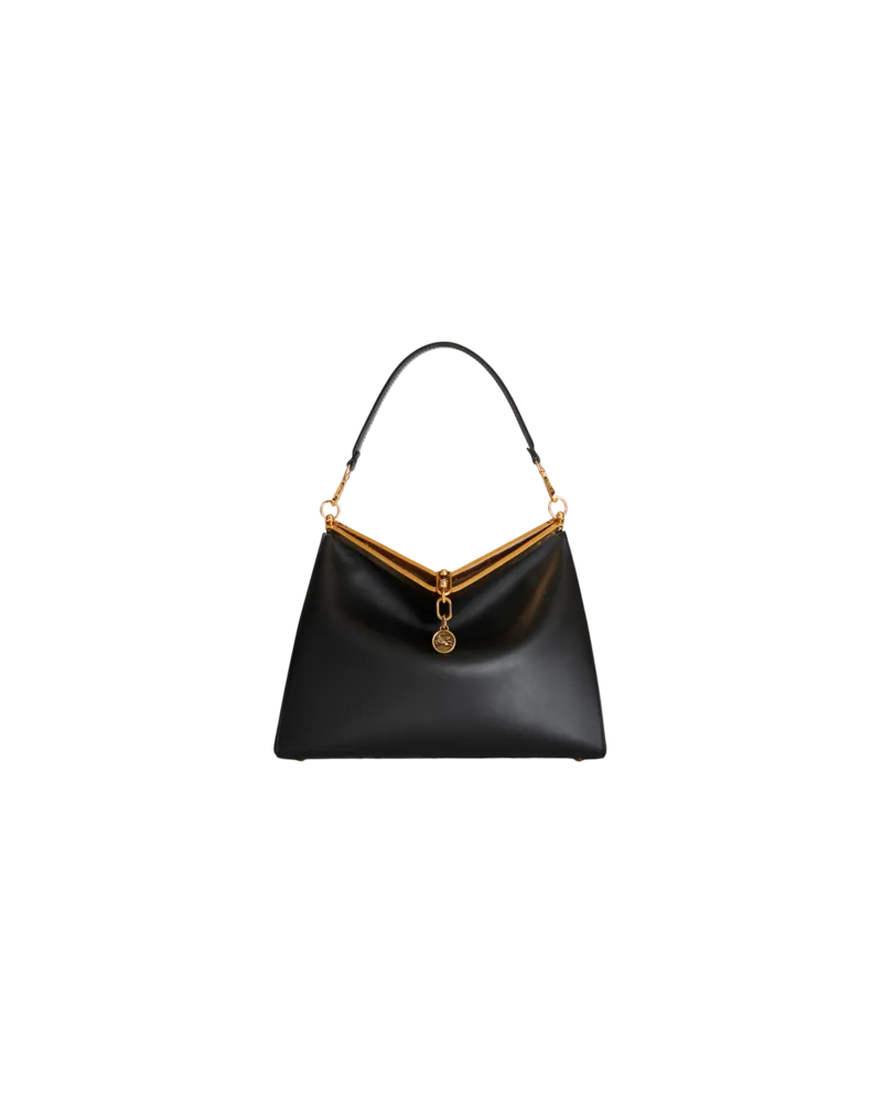 Etro Tasche Vela Gross Aus Leder, Damen, Schwarz Schwarz