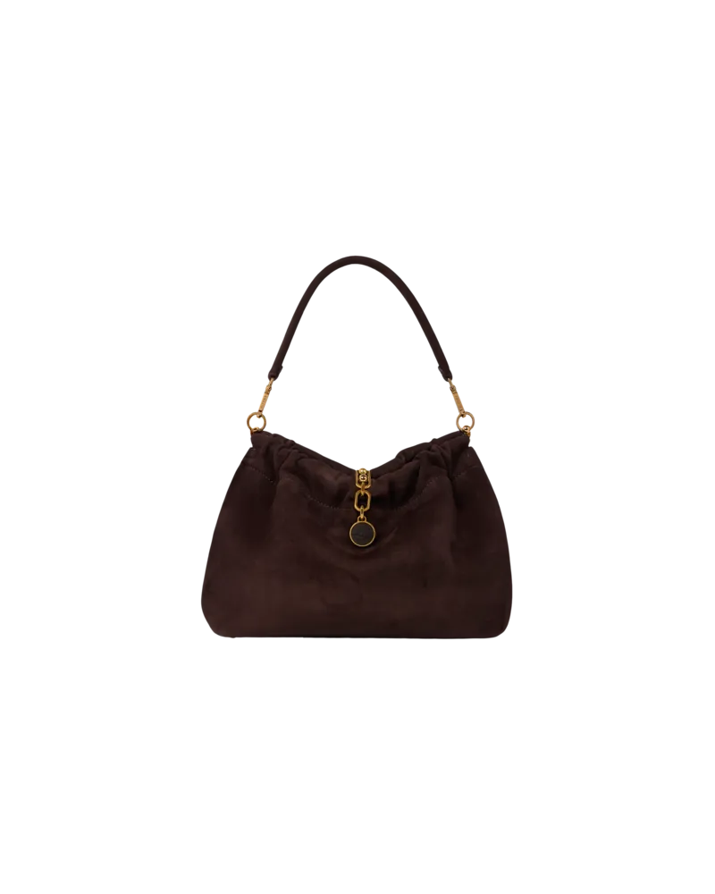 Etro Tasche Vela Blossom Mittelgross Aus Veloursleder, Damen, Dunkelbraun Dunkelbraun
