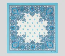 Pochette Aus Seide Mit Paisley-motiv, Herren, Hellblau