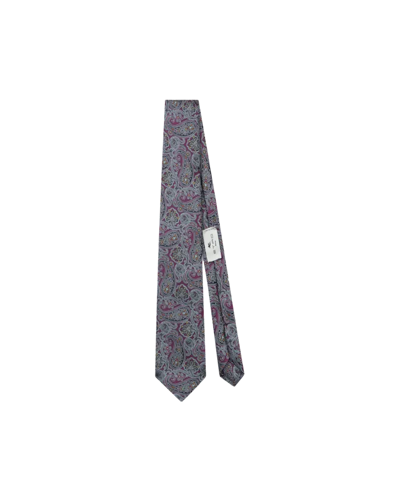 Etro Krawatte Aus Seidenjacquard Mit Paisleymuster, Herren, Bordeaux Bordeaux