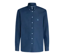 Hemd Aus Denim Mit Logo, Herren, Navyblau, Größe