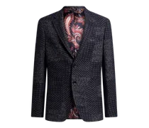 Blazer Aus Einem Wollgemisch Mit Patchwork, Herren, Blau, Größe
