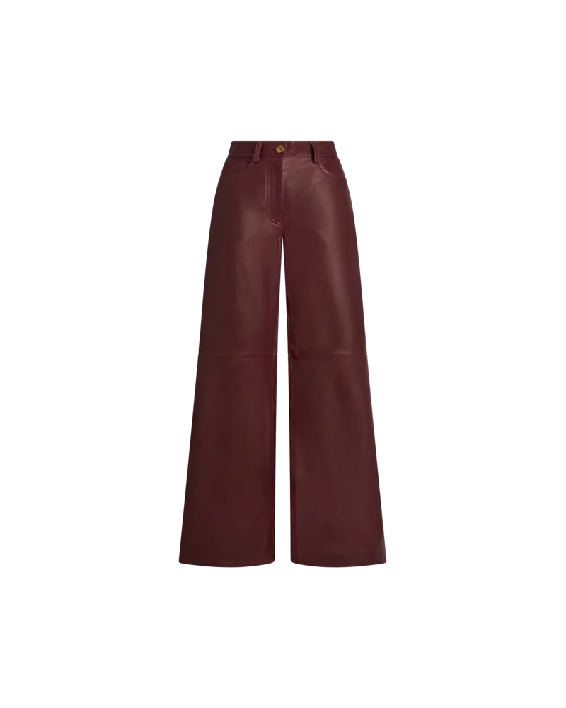 Etro Baggy-hose Aus Nappaleder, Damen, Bordeaux, Größe Bordeaux