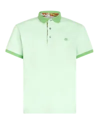 Etro Poloshirt Mit Gesticktem Pegasus, Grün Grün