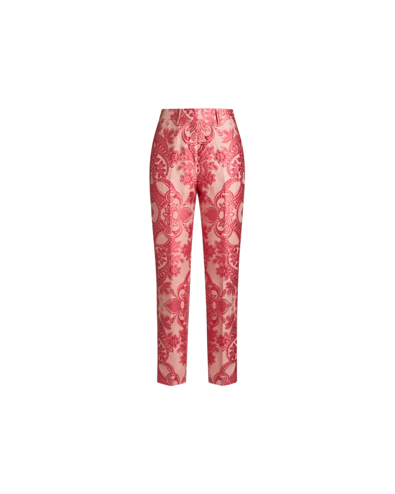 Etro Zigarettenhose Aus Jacquard-spitze, Damen, Rot, Größe Rot