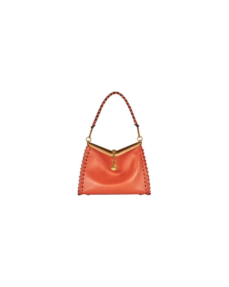 Etro Mittlere Vela Tasche Mit Eingezogenen Bändern, Damen, Orange Orange