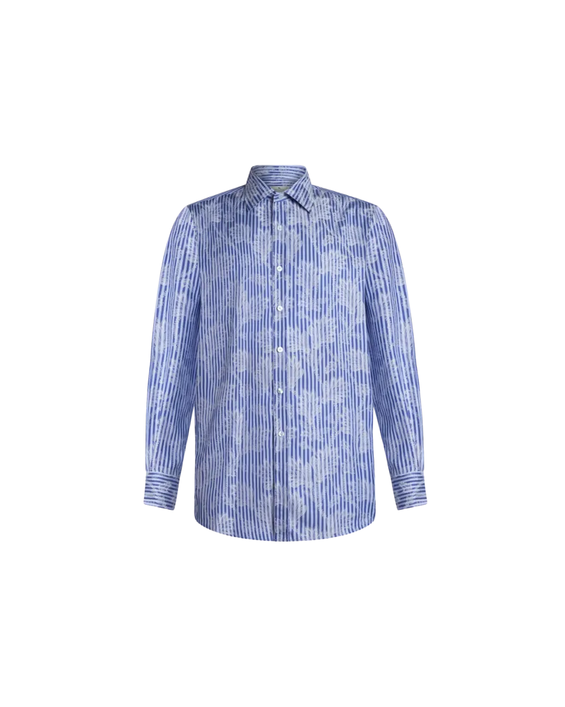 Etro Jacquard-streifenhemd, Herren, Hellblau Hellblau