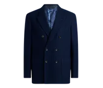 Zweireihiger Blazer Aus Baumwolle, Herren, Navyblau, Größe